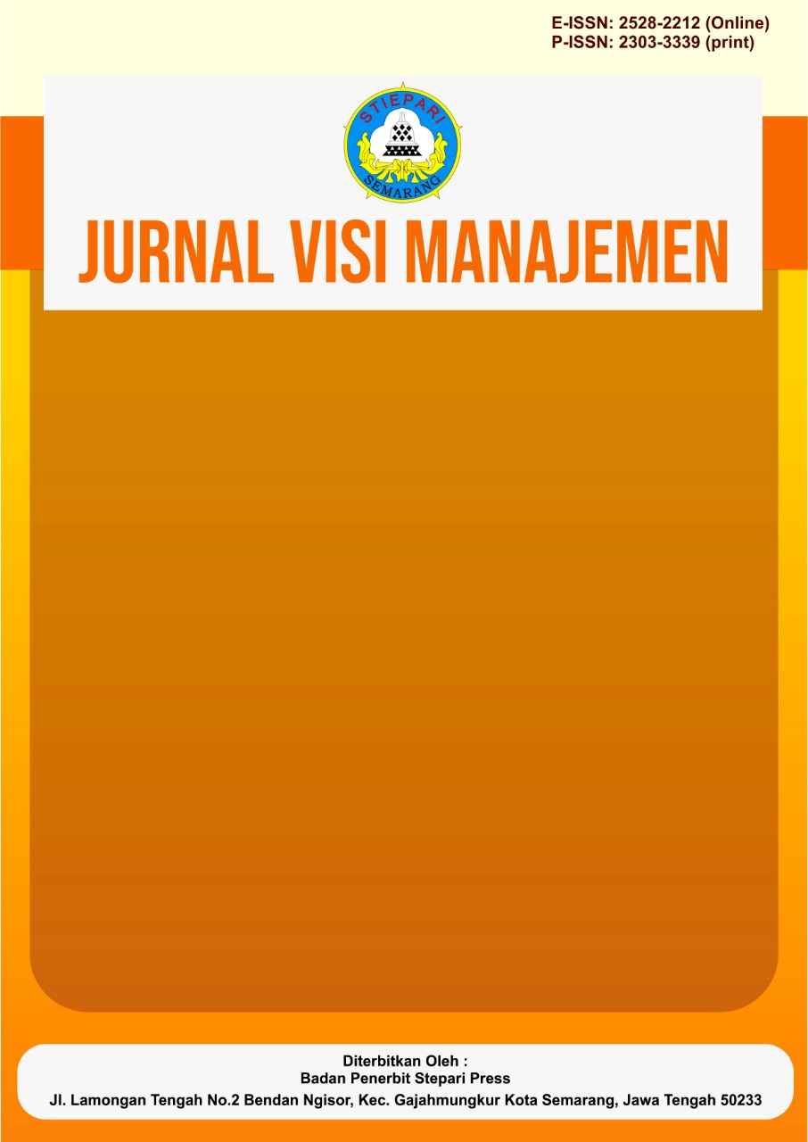 					View Vol. 12 No. 1 (2026): Januari : Jurnal Visi Manajemen
				